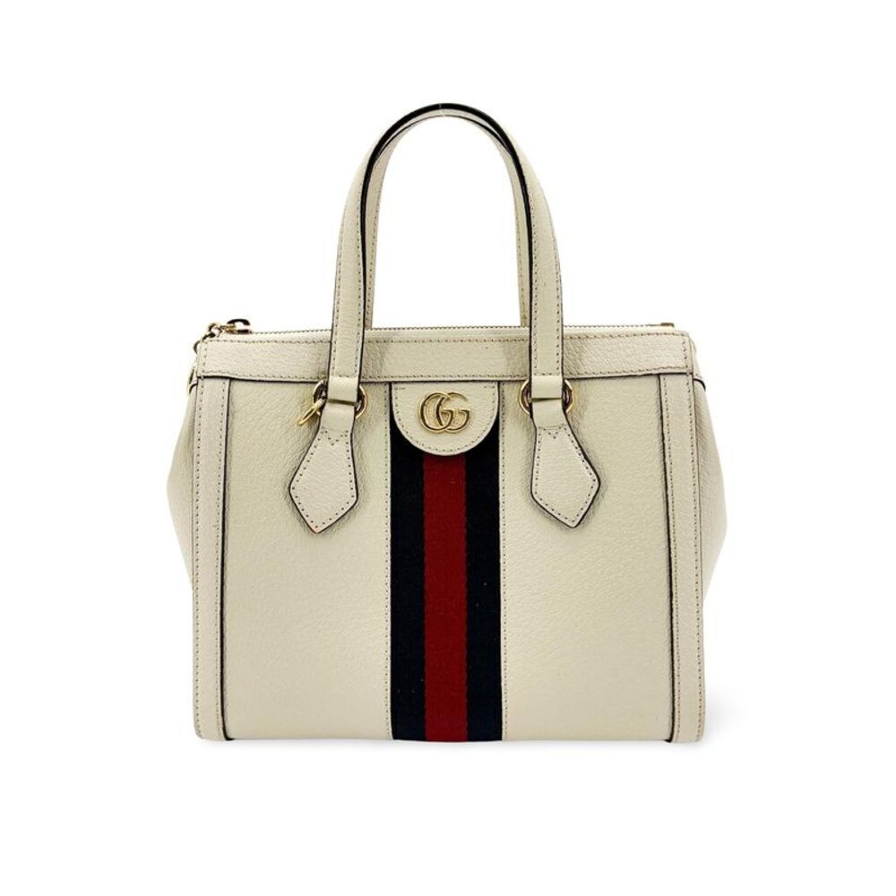 Gucci Ophidia Small Top Handle Bag White Leather